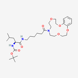 molecular formula C31H51N3O8 B12781737 N-(N'-tert-Butoxycarbonylleucyl-6-aminohexanoyl)benzoaza-15-crown-5 CAS No. 145611-62-7