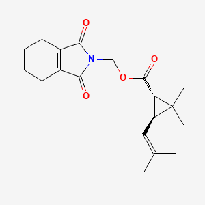 molecular formula C19H25NO4 B12781773 (-)-trans-Tetramethrin CAS No. 1166-48-9