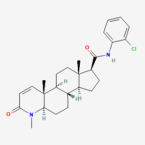 B1278181 (1S,3As,3bS,5aR,9aR,9bS,11aS)-N-(2-chlorophenyl)-6,9a,11a-trimethyl-7-oxo-2,3,3a,3b,4,5,5a,9b,10,11-decahydro-1H-indeno[5,4-f]quinoline-1-carboxamide CAS No. 188589-66-4