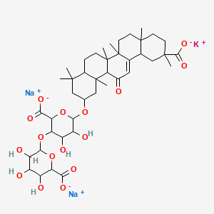 molecular formula C42H59KNa2O16 B12781811 Potassium disodium salt of beta-glycyrrhizic acid CAS No. 134885-74-8