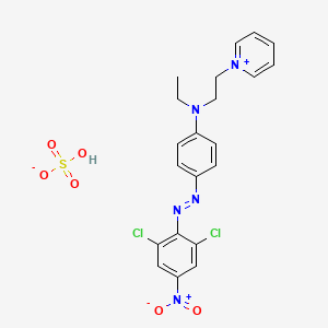 molecular formula C21H21Cl2N5O6S B12781815 4-[(2,6-dichloro-4-nitrophenyl)diazenyl]-N-ethyl-N-(2-pyridin-1-ium-1-ylethyl)aniline;hydrogen sulfate CAS No. 64086-81-3
