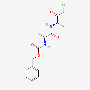 molecular formula C15H19ClN2O4 B12781834 Benzyloxycarbonylalanyl-alanine chloromethyl ketone CAS No. 51166-66-6