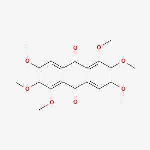 molecular formula C20H20O8 B12781908 Rufigallol hexamethyl ether CAS No. 6155-49-3