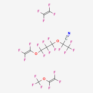 molecular formula C13F23NO3 B12781995 1,1,2,2-Tetrafluoroethene;2,3,3,3-tetrafluoro-2-[1,1,2,2,3,3-hexafluoro-3-(1,2,2-trifluoroethenoxy)propoxy]propanenitrile;1,1,2-trifluoro-2-(trifluoromethoxy)ethene CAS No. 177484-43-4
