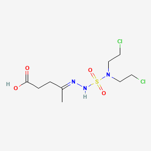 molecular formula C9H17Cl2N3O4S B12782054 Levulinic acid, 4-((N,N-bis(2-chloroethyl)sulfamoyl)hydrazone) CAS No. 90948-83-7
