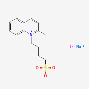 molecular formula C14H17INNaO3S B12782131 2-Methyl-1-(4-sulfobutyl)quinolinium iodide sodium salt CAS No. 71205-43-1
