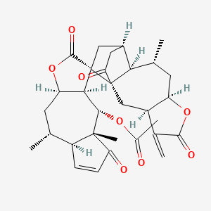 molecular formula C31H36O8 B12782136 Microlenin acetate CAS No. 60622-42-6
