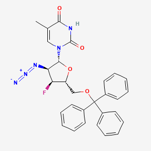 molecular formula C29H26FN5O4 B12782148 AZddF-trityl-methyl-U CAS No. 132776-26-2
