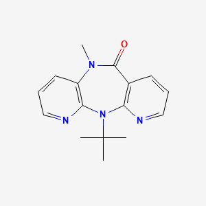 molecular formula C16H18N4O B12782149 2-tert-butyl-9-methyl-2,4,9,15-tetrazatricyclo[9.4.0.03,8]pentadeca-1(11),3(8),4,6,12,14-hexaen-10-one CAS No. 133627-01-7