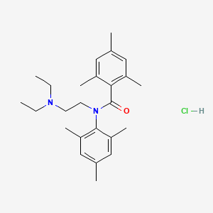 molecular formula C25H37ClN2O B12782168 Benzanilide, N-(2-(diethylamino)ethyl)-2,2',4,4',6,6'-hexamethyl-, hydrochloride CAS No. 39367-89-0