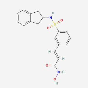 molecular formula C18H18N2O4S B12782186 N-Hydroxy-3-(3-(indan-2-ylsulfamoyl)phenyl)acrylamide CAS No. 414865-46-6