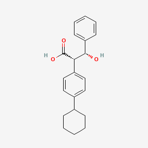 molecular formula C21H24O3 B12782199 Benzenepropanoic acid, alpha-(4-cyclohexylphenyl)-beta-hydroxy-, (R*,R*)-(+)- CAS No. 88221-80-1