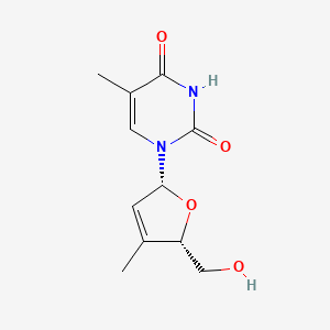 molecular formula C11H14N2O4 B12782352 Thymidine, 3'-deoxy-2',3'-didehydro-3'-methyl- CAS No. 118744-88-0
