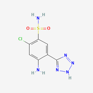 molecular formula C7H7ClN6O2S B1278236 5-(2-氨基-4-氯-5-磺酰基苯基)-1H-四唑 CAS No. 82212-14-4
