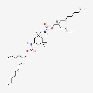 molecular formula C40H78N2O4 B12782441 Carbamic acid, (3-((((isotetradecyloxyl)carbonyl)amino)methyl)-3,5,5-trimethylcyclohexyl)-isotetradecyl ester CAS No. 187951-30-0