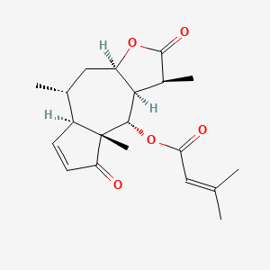 molecular formula C20H26O5 B12782513 Senecioylplenolin CAS No. 90042-11-8