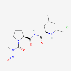 molecular formula C15H26ClN5O4 B12782521 L-Leucinamide, 1-((methylnitrosoamino)carbonyl)-L-prolyl-N-(2-chloroethyl)- CAS No. 83472-47-3