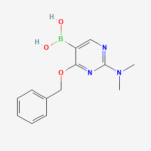 molecular formula C13H16BN3O3 B1278256 4-Benzyloxy-2-dimethylamino-pyrimidine-5-boronic acid CAS No. 205672-21-5