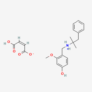 molecular formula C22H27NO6 B12782569 alpha-(alpha,alpha-Dimethylphenethylamino)-3-methoxy-p-cresol maleate CAS No. 68397-90-0