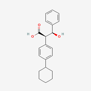 molecular formula C21H24O3 B12782575 Benzenepropanoic acid, alpha-(4-cyclohexylphenyl)-beta-hydroxy-, (R*,R*)-(-)- CAS No. 88221-81-2