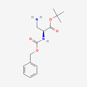 molecular formula C15H22N2O4 B1278258 (s)-3-Amino-2-cbz-amino-propionic acid tert-butyl ester CAS No. 77215-55-5