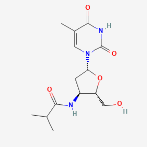 molecular formula C14H21N3O5 B12782628 Thymidine, 3'-deoxy-3'-((2-methyl-1-oxopropyl)amino)- CAS No. 132149-31-6