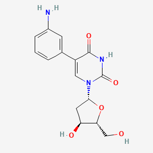molecular formula C15H17N3O5 B1278263 5-(3-aminophenyl)-1-[(2R,4S,5R)-4-hydroxy-5-(hydroxymethyl)oxolan-2-yl]pyrimidine-2,4-dione 