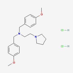 molecular formula C22H32Cl2N2O2 B12782667 Pyrrolidine, 1-(2-(bis(p-methoxybenzyl)amino)ethyl)-, dihydrochloride CAS No. 102367-12-4