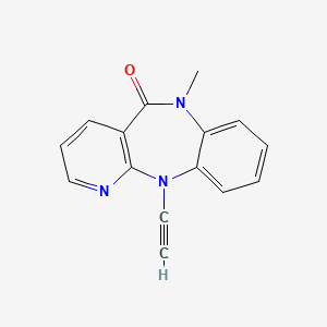 molecular formula C15H11N3O B12782716 N11-Acetenyl-N6-methyl-6,11-dihydro-5H-pyrido(2,3-b)(1,5)benzodiazepin-5-one CAS No. 133626-63-8