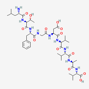 molecular formula C43H69N9O13 B12782732 Leu-Thr-Phe-Gly-Asp-Val-Val-Ala-Val CAS No. 1191913-56-0