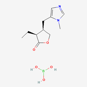 molecular formula C11H19BN2O5 B12782753 Pilocarpine borate CAS No. 16509-56-1