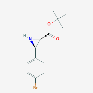 molecular formula C13H16BrNO2 B12782779 Tert-butyl (2S,3R)-3-(4-bromophenyl)aziridine-2-carboxylate 