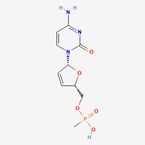 molecular formula C10H14N3O5P B12782795 Cytidine, 2',3'-didehydro-2',3'-dideoxy-, 5'-(hydrogen methylphosphonate) CAS No. 140132-55-4