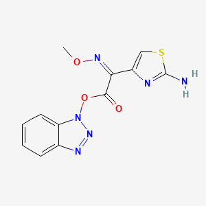 molecular formula C12H10N6O3S B1278283 4-{(1Z)-2-[(1H-Benzotriazol-1-yl)oxy]-N-methoxy-2-oxoethanimidoyl}-1,3-thiazol-2-amine CAS No. 71445-20-0