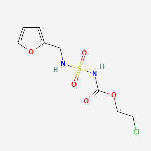 molecular formula C8H11ClN2O5S B12782967 Carbamic acid, (((2-furanylmethyl)amino)sulfonyl)-, 2-chloroethyl ester CAS No. 116962-34-6