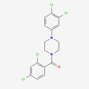 molecular formula C17H14Cl4N2O B12782976 Piperazine, 1-(2,4-dichlorobenzoyl)-4-(3,4-dichlorophenyl)- CAS No. 197166-37-3