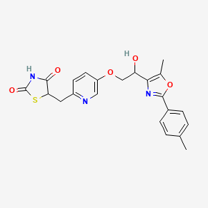 molecular formula C22H21N3O5S B12782996 Clj7R7F6W2 CAS No. 243147-25-3