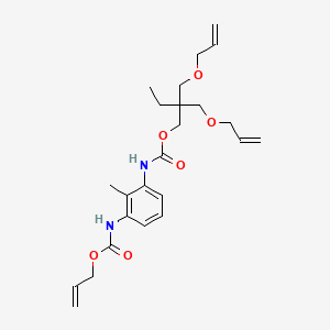 molecular formula C24H34N2O6 B12783012 Carbamic acid, (3-(((2,2-bis((2-propenyloxy)methyl)butoxy)carbonyl)amino)methylphenyl)-, 2-propenyl ester CAS No. 154486-32-5