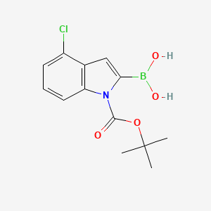 molecular formula C13H15BClNO4 B1278305 4-Chloro-N-(Boc)-indole-2-boronic acid CAS No. 475102-11-5