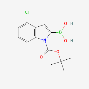 molecular formula C13H15BClNO4 B1278305 (1-(tert-Butoxycarbonyl)-4-chloro-1H-indol-2-yl)boronic acid CAS No. 475102-11-5