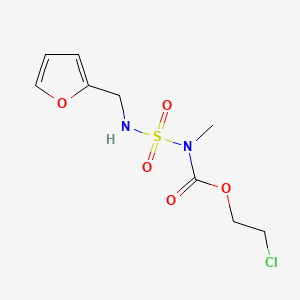 molecular formula C9H13ClN2O5S B12783063 Carbamic acid, (((2-furanylmethyl)amino)sulfonyl)methyl-, 2-chloroethyl ester CAS No. 116943-74-9