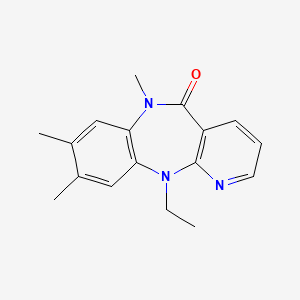 molecular formula C17H19N3O B12783104 N11-Ethyl-8,9,N6-trimethyl-6,11-dihydro-5H-pyrido(2,3-b)(1,5)benzodiazepin-5-one CAS No. 132687-00-4