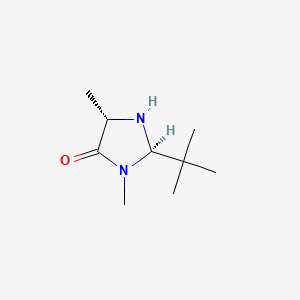 molecular formula C9H18N2O B12783111 2-tert-Butyl-3,5-dimethyl-4-imidazolidinone, (2R,5S)- CAS No. 156592-72-2