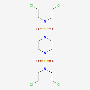 molecular formula C12H24Cl4N4O4S2 B12783113 1,4-Piperazinedisulfonamide, N,N,N',N'-tetrakis(2-chloroethyl)- CAS No. 91692-27-2