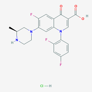 molecular formula C21H19ClF3N3O3 B12783180 Temafloxacin hydrochloride, (S)- CAS No. 130982-83-1