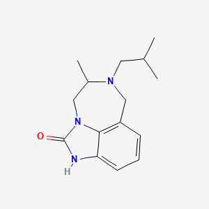 molecular formula C15H21N3O B12783192 6-(2-Methylpropyl)-4,5,6,7-tetrahydro-5-methylimidazo(4,5,1-jk)(1,4)benzodiazepin-2(1H)-one CAS No. 126262-72-4