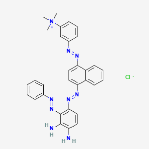 molecular formula C31H30N9.Cl<br>C31H30ClN9 B12783285 3-[[4-[[Diamino(phenylazo)phenyl]azo]-1-naphthyl]azo]-N,N,N-trimethylanilinium chloride CAS No. 83803-98-9