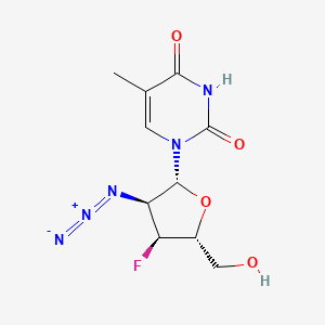 molecular formula C10H12FN5O4 B12783303 2'-Azido-2',3'-dideoxy-3'-fluoro-5-methyluridine CAS No. 132776-27-3