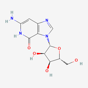molecular formula C11H14N4O5 B12783306 4H-Imidazo(4,5-c)pyridin-4-one, 6-amino-3,5-dihydro-3-beta-D-ribofuranosyl- CAS No. 58459-36-2