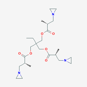 molecular formula C24H41N3O6 B12783318 Trimethylolpropane tris(3-aziridinyl-2-methylpropanoate) CAS No. 63870-28-0
